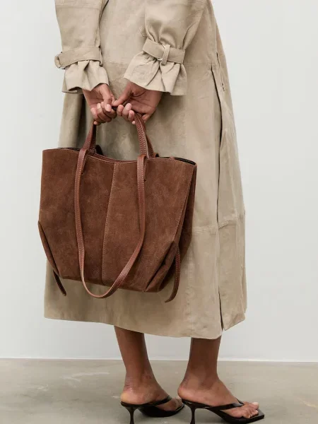 Answear.LAB geantă shopper pentru femei din piele maro