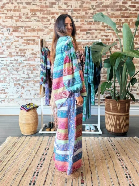 Cămașă Boteh cu imagine cu model paisley albastru