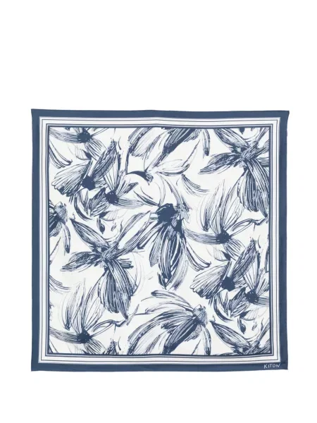 Fular Kiton cu model floral cu imagine alb