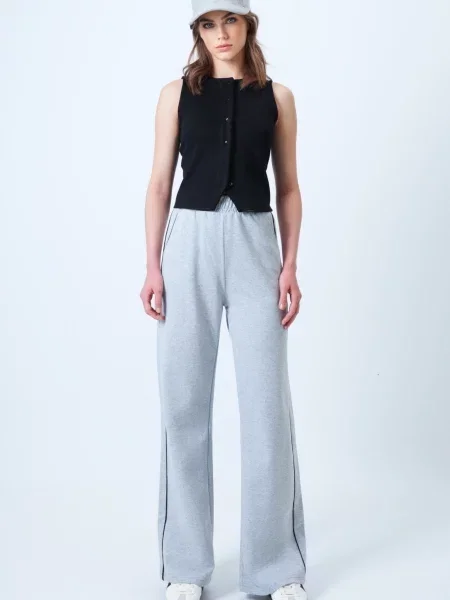 Trend Alaçatı Stili Pantaloni gri negru