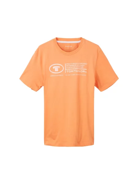 TOM TAILOR Tricou portocaliu alb
