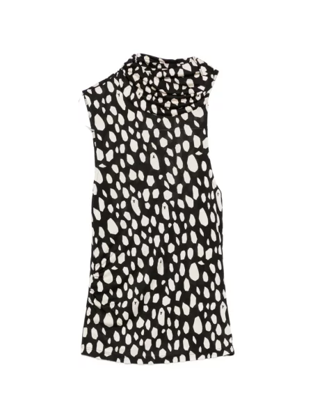 Top Patrizia Pepe cu imagine asimetric negru