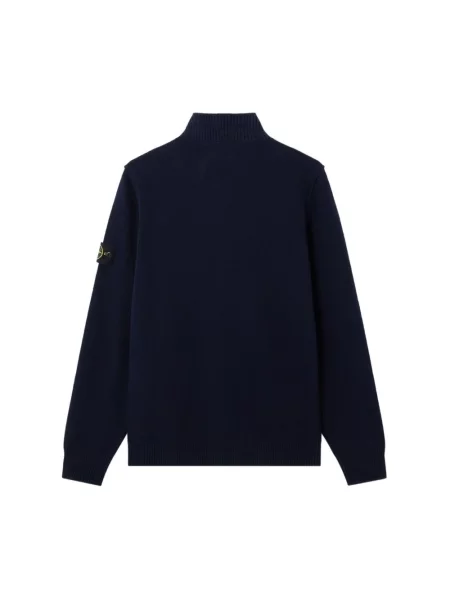 Sweter Stone Island wełniany z kamieniami niebieski