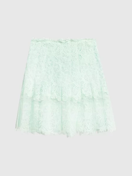 Спідниця міні з мереживом Ermanno Scervino зелена