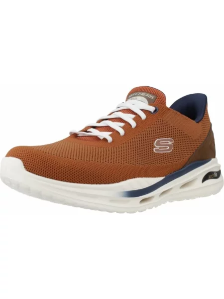 Sneakersy Skechers skórzane brązowe