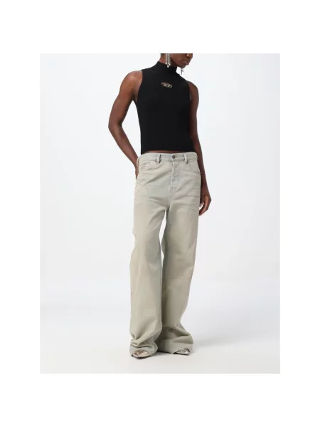 Top Diesel prążkowany na ramiączkach czarny