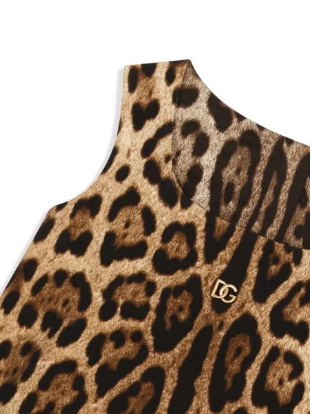 Dětské midi šaty Dolce & Gabbana hnědé