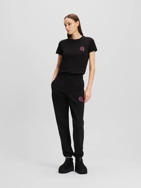 Karl Lagerfeld Pantaloni roz neon negru