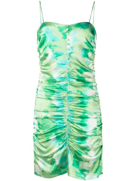 Rochie Ganni de mătase de costum verde