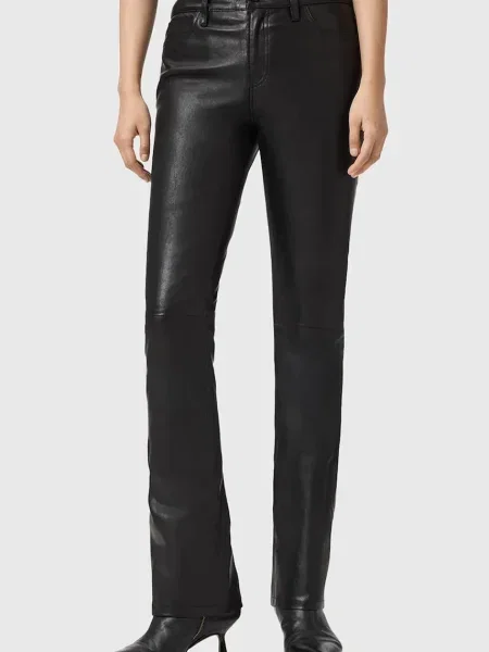AllSaints pantaloni de piele negru