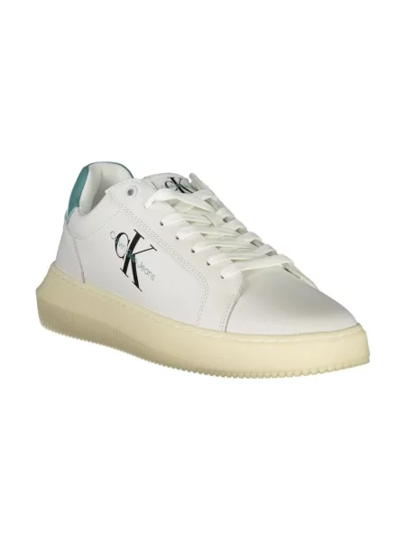 Calvin Klein Jeans sneakersy skórzane CHUNKY CUPSOLE MONOLOGO biały