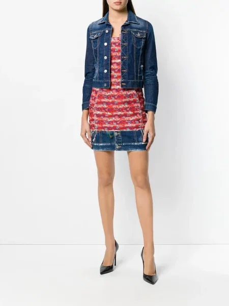 Rochie din denim Dsquared2 roșu