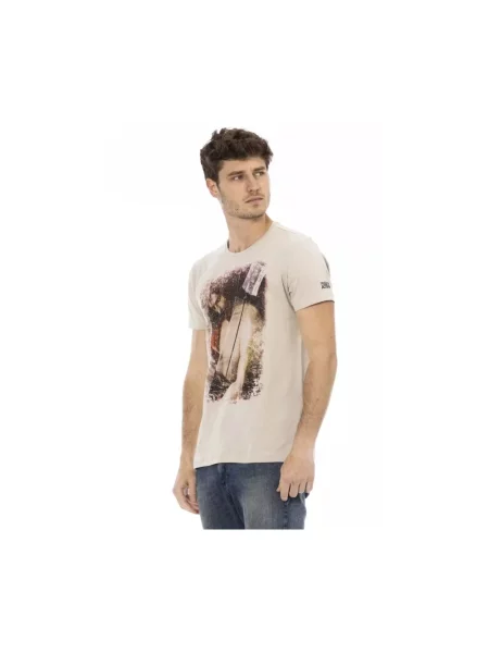 Koszulka Trussardi z krótkim rękawem casual beżowa