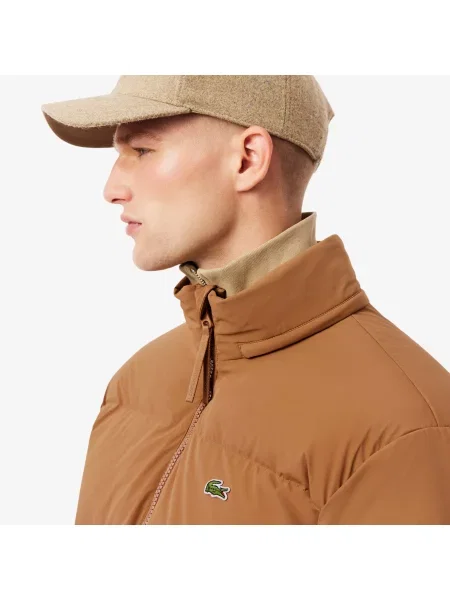 Lacoste Kurtka Z Kapturem Relaxed Fit Ciemnobrązowa brązowy