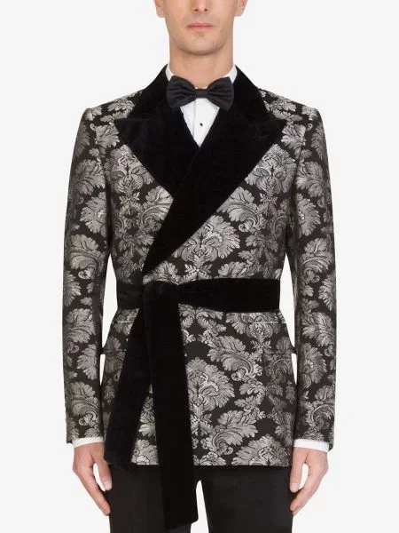 Žakárové sako Dolce & Gabbana černé