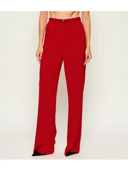 Elisabetta Franchi Pantaloni + curea | Relaxed fit roșu