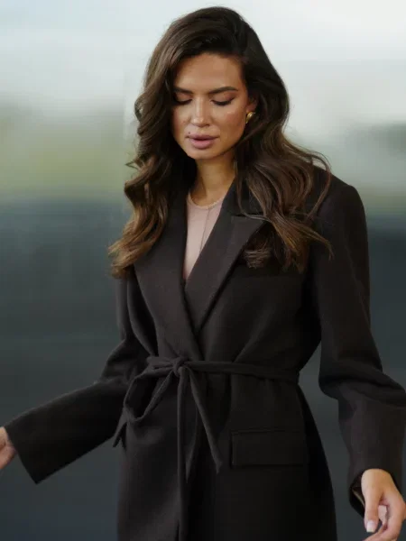 Жакет Alnest вовна/поліестер коричневий