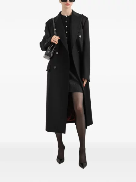 Kašmírový dvouřadý kabát Dolce & Gabbana černý