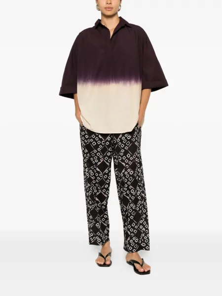Pantaloni Yavi cu imprimeu geometric negru