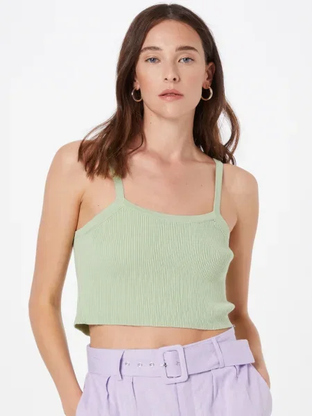 Missguided Top brodat deschis verde