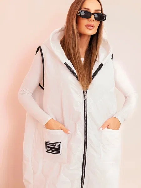 Kamizelka Kesi Włoski z kapturem biała