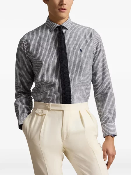 Pruhované polotričko Polo Ralph Lauren se síťovinou s výšivkou červené