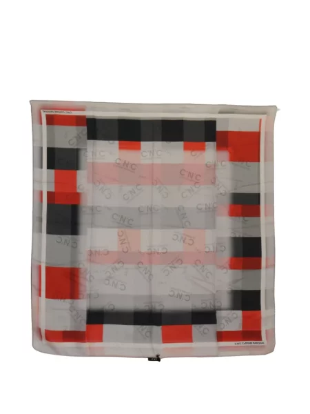 Fular Costume National de mătase cu imprimeu geometric gri