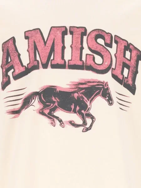 Tricou Amish cu imagine alb