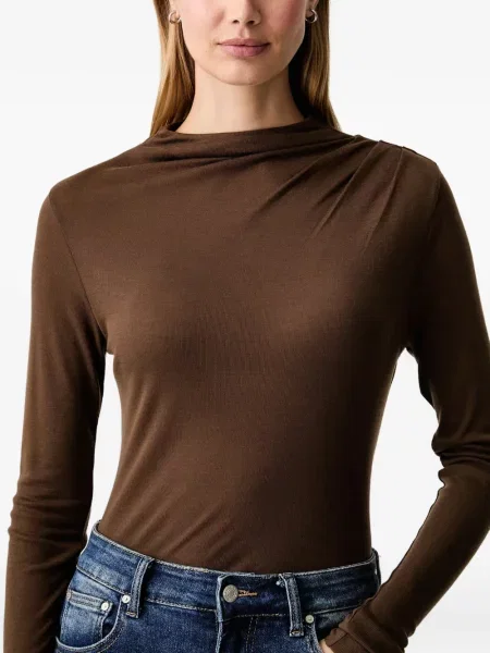 Lung tricou polo Marc O'polo drapate maro