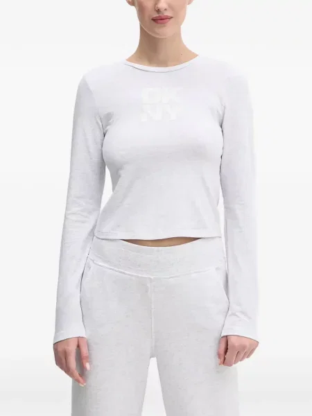 Lung tricou Dkny cu imagine gri