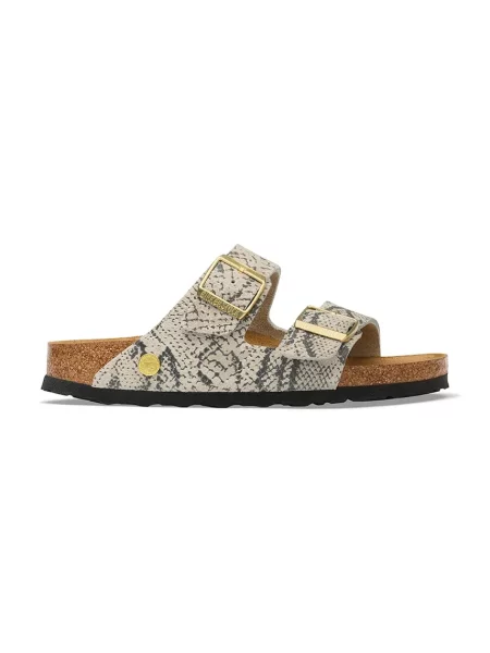 Birkenstock papuci pentru femei din piele întoarsă Arizona Suede Leather Snake bej