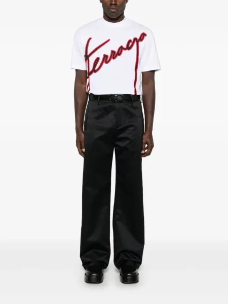 Tricou Ferragamo cu imagine alb