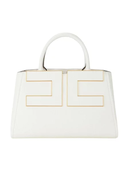 Torebka Elisabetta Franchi z logo beżowa