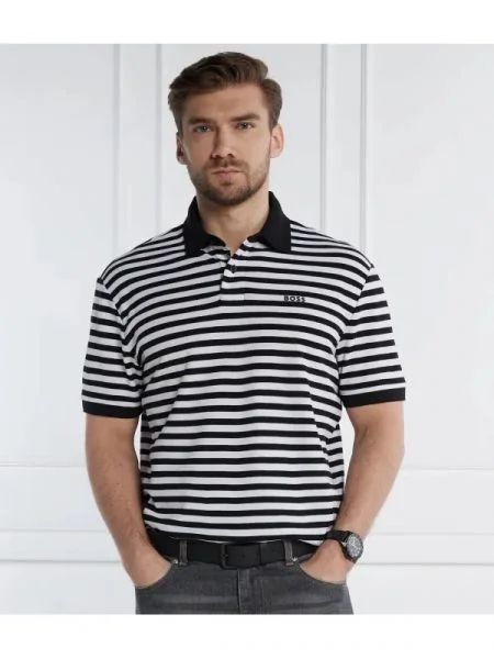 BOSS ORANGE Polo PalesStripe negru