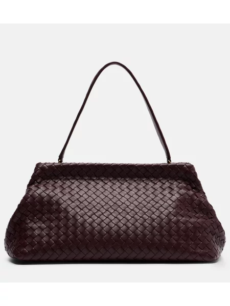 Geantă Bottega Veneta din piele bordo