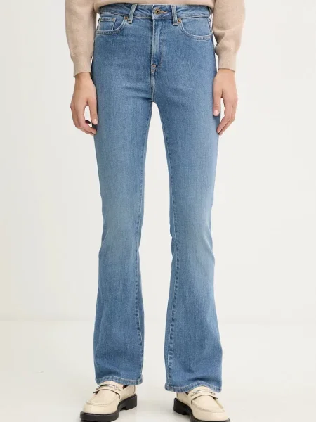 Pepe Jeans blugi high waist albastru