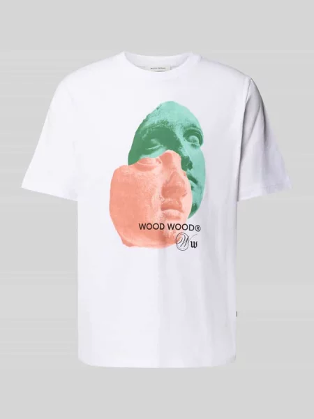 T-shirt z nadrukowanym motywem i logo model ‘Bobby’ Wood Wood biała