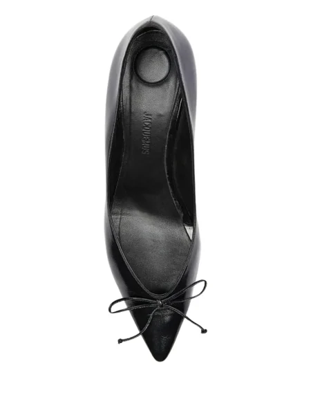Pantofi cu toc Jacquemus cu funde negru