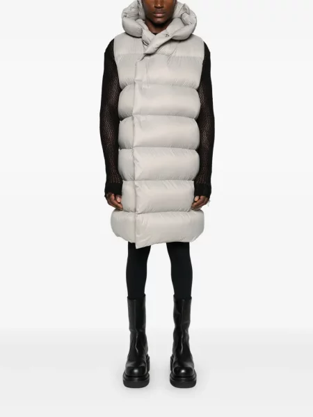 Paltas Rick Owens su gobtuvu pilka