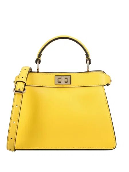 Geantă shopper Fendi Peekaboo galben