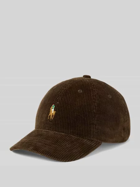 Czapka z daszkiem z wyhaftowanym logo Polo Ralph Lauren brązowa