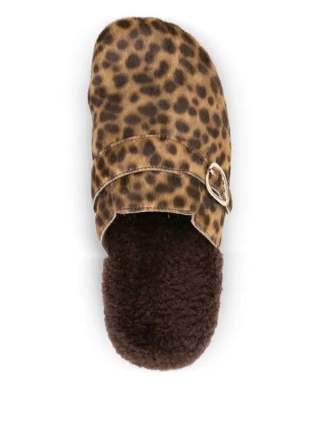Papuci tip mules Ancient Greek Sandals cu imagine cu model leopard maro