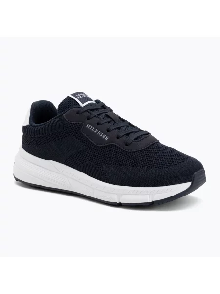 Pletené lehký kotníkové boty Tommy Hilfiger bílé
