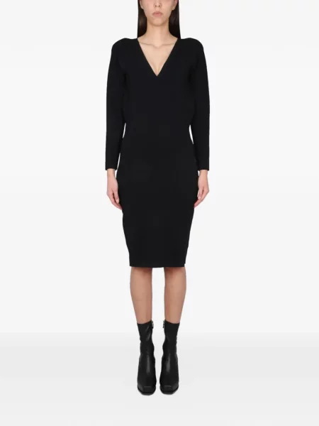 Rochie midi Stella Mccartney cu decolteu în V negru