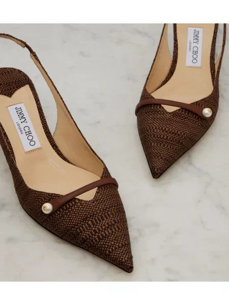 Pantofi cu toc Jimmy Choo slingback maro
