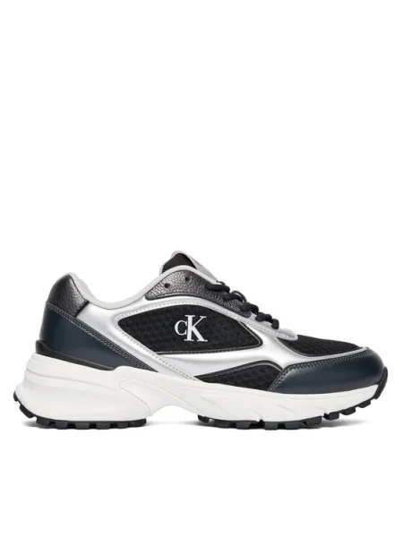 Női cipők Calvin Klein Hike Runner fűzős hálós keverék black/silver Hike Runner Lace Up Mesh Mix fehér