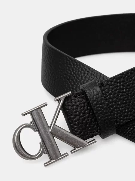 Usnjen pas Calvin Klein Jeans črna