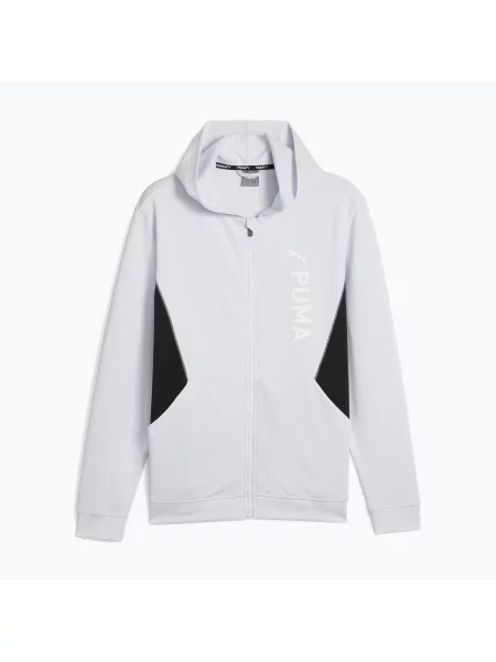 Férfi trekking pulóver PUMA Fit Double Knit FZ Hoodie silver mist Fit Double Knit FZ Hoodie szürke