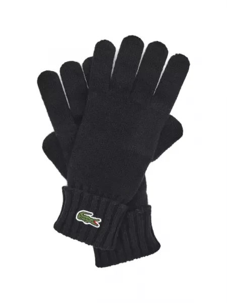 Lacoste De lână mănuși negru