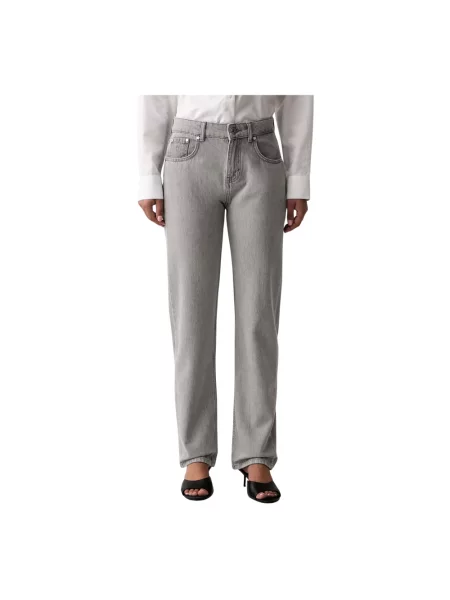 Jeansy straight leg Trussardi szare